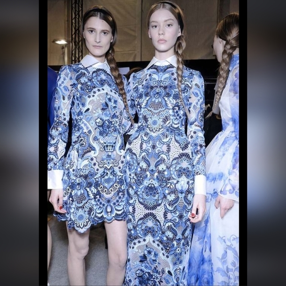 Alexis Riley Chambray Blue White Lace Embroidered Net Shift Dress Revolve Alexis Riley Chambray Blue White Lace Embroidered Net Shift Dress Revolve